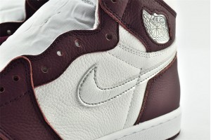 Air Jordan 1 High OG Bordeaux White Metallic Silver AJ1 Mens Shoes 555088 611 