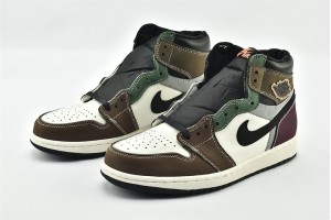Air Jordan 1 High OG HandCrafted Black Archaeo Brown Dark Chocolate AJ1 Womens And Mens Shoes DH3097 001 