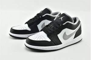 Air Jordan 1 Low Black Medium Grey White For Sale AJ1 Womens And Mens Shoes 553558 040 