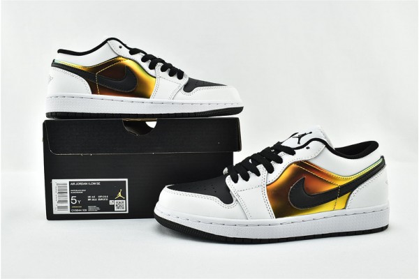 Air Jordan 1 Low SE White Black Gold Sneakers AJ1 Womens Shoes CV9844 109