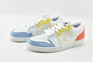 Air Jordan 1 Low To My First Coach White Soft Blue Pink AJ1 Womens And Mens Shoes DJ6909 100 