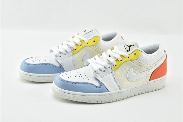 Air Jordan 1 Low To My First Coach White Soft Blue Pink AJ1 Womens And Mens Shoes DJ6909 100