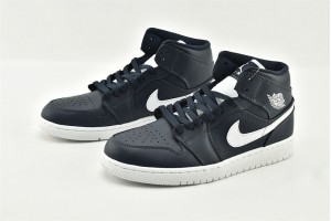 Air Jordan 1 Mid Obsidian White For Sale AJ1 Womens And Mens Shoes 554724 402 