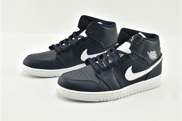 Air Jordan 1 Mid Obsidian White For Sale AJ1 Womens And Mens Shoes 554724 402