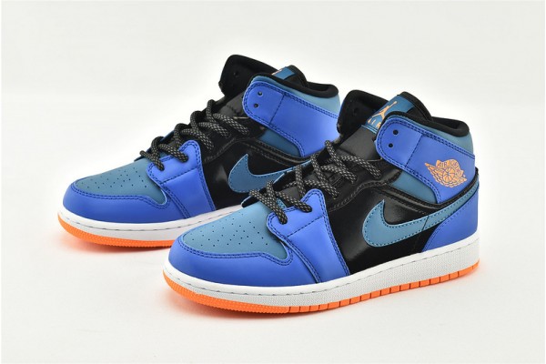 Air Jordan 1 Mid Racer Blue Big Kids Sneaker Style AJ1 Womens Shoes 554725 440