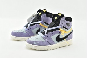 Air Jordan 1 Purple Pulse Black Yellow AJ1 Womens And Mens Shoes CW6576 500 