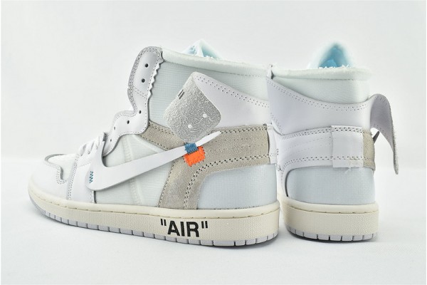 Air Jordan 1 Retro High Off White White Light Blue AJ1 Womens And Mens Shoes AQ0818 100