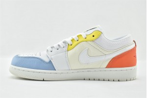 Air Jordan 1 Low To My First Coach White Soft Blue Pink AJ1 Womens And Mens Shoes DJ6909 100 