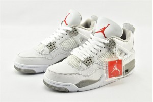 Air Jordan 4 Mens White Oreo Tech Grey Black Fire Red Aj4 Shoes CT8527 100 