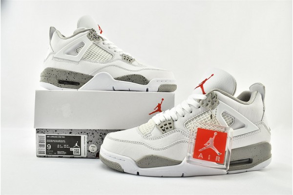 Air Jordan 4 Mens White Oreo Tech Grey Black Fire Red Aj4 Shoes CT8527 100