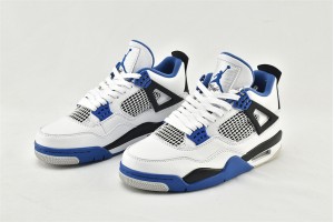 Air Jordan 4 Motosports Blue White Black Mens Shoes 308497 117 