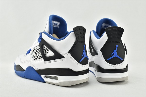 Air Jordan 4 Motosports Blue White Black Mens Shoes 308497 117