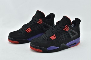 Air Jordan 4 Raptors Black Red Court Purple Mens Shoes aq3816 065 