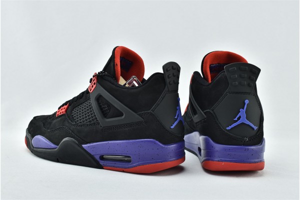 Air Jordan 4 Raptors Black Red Court Purple Mens Shoes aq3816 065