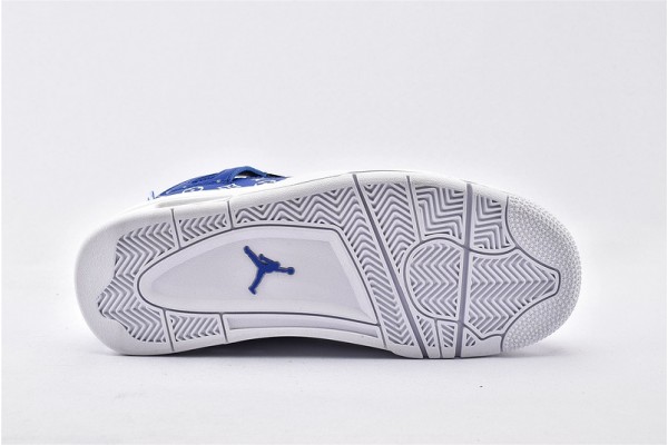 Air Jordan 4 Retro Blue Gold Aj4 Shoes AQ9129 019