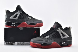 Air Jordan 4 Retro High OG Black Red Mens Shoes 308497 660 