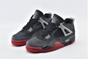 Air Jordan 4 Retro High OG Black Red Mens Shoes 308497 660 