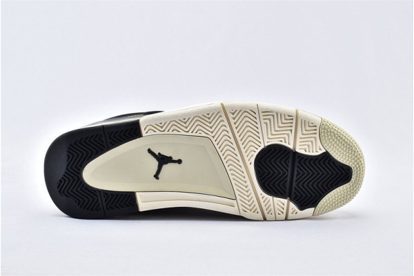 Air Jordan 4 Womens And Mens Mushroom Black Fossil Pale Ivory Aj4 Shoes AQ9129 200