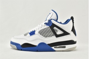 Air Jordan 4 Motosports Blue White Black Mens Shoes 308497 117 