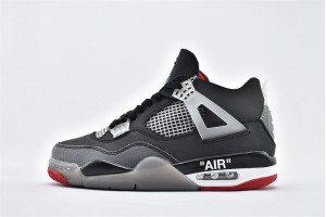 Air Jordan 4 Retro Black Grey Womens And Mens AJ4 Running Shoes AQ9129 019 