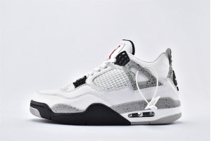 Air Jordan 4 Retro Cement White Grey Black Aj4 Mens Shoes 308497 103 