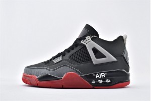 Air Jordan 4 Retro High OG Black Red Mens Shoes 308497 660 