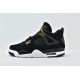 Air Jordan 4 Royalty Womens And Mens Black Gold Shoes 308497 032
