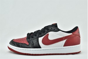 Air Jordan 1 Low Black White Red CW0192 200 Womens And Mens Shoes  