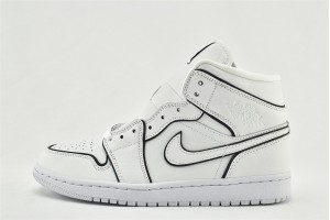Air Jordan 1 Mid Iridescent Reflective White CK6587 100 Womens And Mens Shoes  