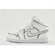 Air Jordan 1 Mid Iridescent Reflective White CK6587 100 Womens And Mens Shoes
