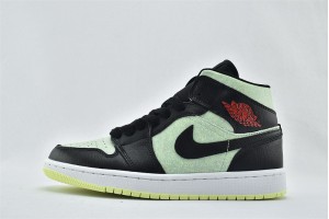 Air Jordan 1 Mid SE Black Chile Red Barely Volt Outlet Online CV5276 003 Womens And Mens Shoes  