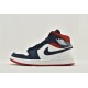 Air Jordan 1 Mid SE USA White Navy Blue University Red 852542 104 Womens And Mens Shoes
