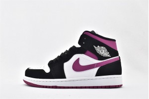 Air Jordan 1 Mid White Black Pink BQ6472 005 Womens And Mens Shoes  