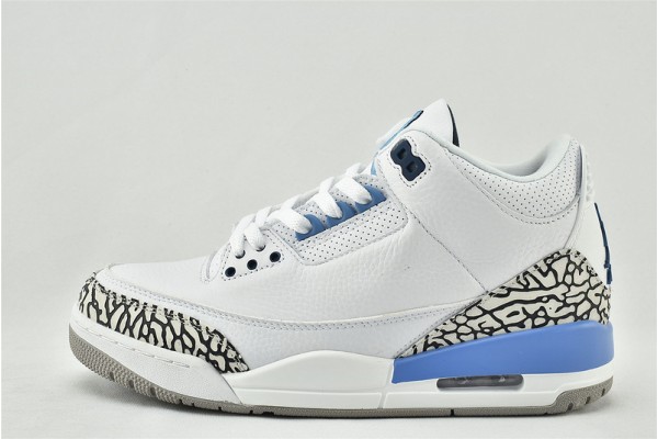 Air Jordan 3 UNC White Valor Blue Tech Grey CT8532 104 Womens And Mens Shoes