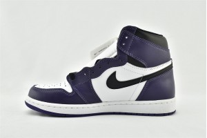 Nike Air Jordan 1 Retro High OG Court Purple White Style 555088500 Womens And Mens Shoes  
