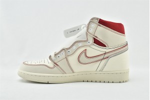 Nike Air Jordan 1 Retro High OG Phantom Sail White Red 555088 160 Womens And Mens Shoes  