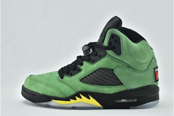 Nike Air Jordan 5 Retro Oregon SE Apple Green Black Yellow Strike CK6631 307 Mens Shoes