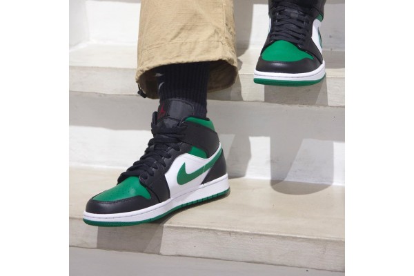 Air Jordan 1 Mid Pine Green Men Jordan Sneakers 554724-067