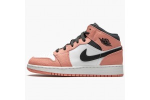Air Jordan 1 Mid Pink Quartz Men Jordan Sneakers 555112-603