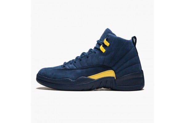 Air Jordan 12 Retro Michigan Men Jordan Sneakers BQ3180-407