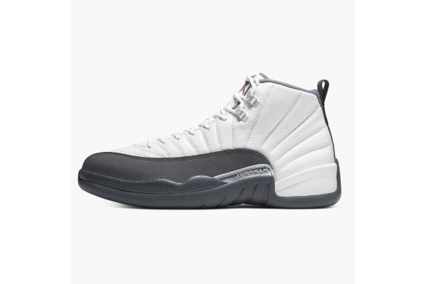 Air Jordan 12 Retro White Dark Grey Men Jordan Sneakers 130690-160