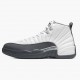 Air Jordan 12 Retro White Dark Grey Men Jordan Sneakers 130690-160