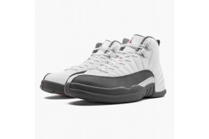 Air Jordan 12 Retro White Dark Grey Men Jordan Sneakers 130690-160