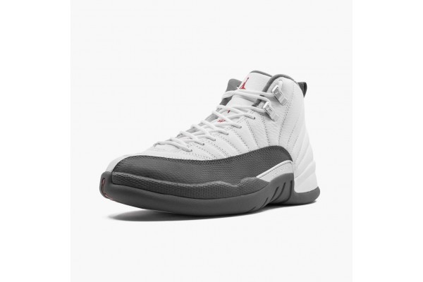 Air Jordan 12 Retro White Dark Grey Men Jordan Sneakers 130690-160