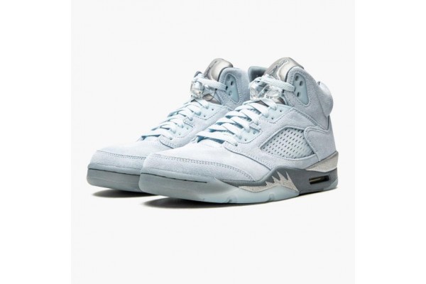 Air Jordan 5 Retro Bluebird With Silver White Women/Men Jordan Sneakers DD9336-400