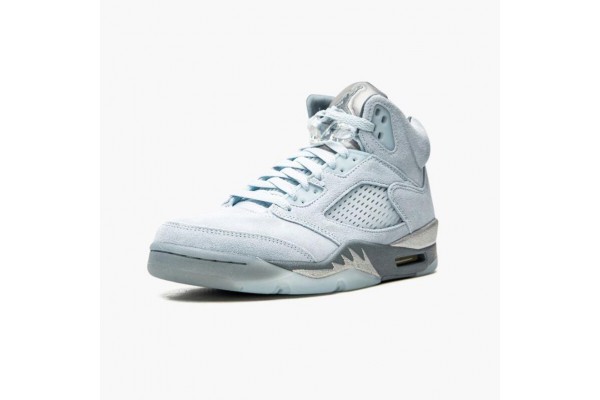 Air Jordan 5 Retro Bluebird With Silver White Women/Men Jordan Sneakers DD9336-400