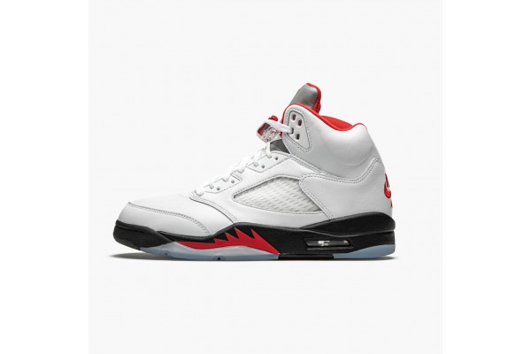 Air Jordan 5 Retro Fire Red Silver Tongue Men Jordan Sneakers DA1911-102