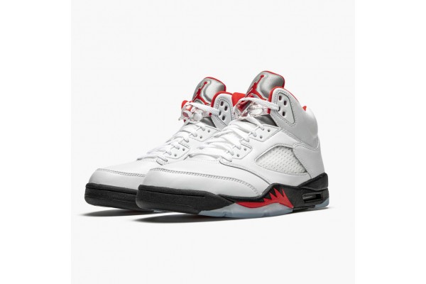 Air Jordan 5 Retro Fire Red Silver Tongue Men Jordan Sneakers DA1911-102