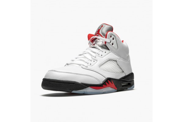 Air Jordan 5 Retro Fire Red Silver Tongue Men Jordan Sneakers DA1911-102