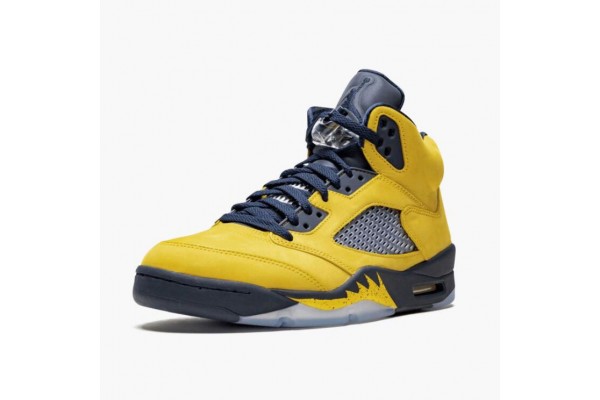 Air Jordan 5 Retro Michigan 2019 AmarilloCollege Navy Women/Men Jordan Sneakers CQ9541-704